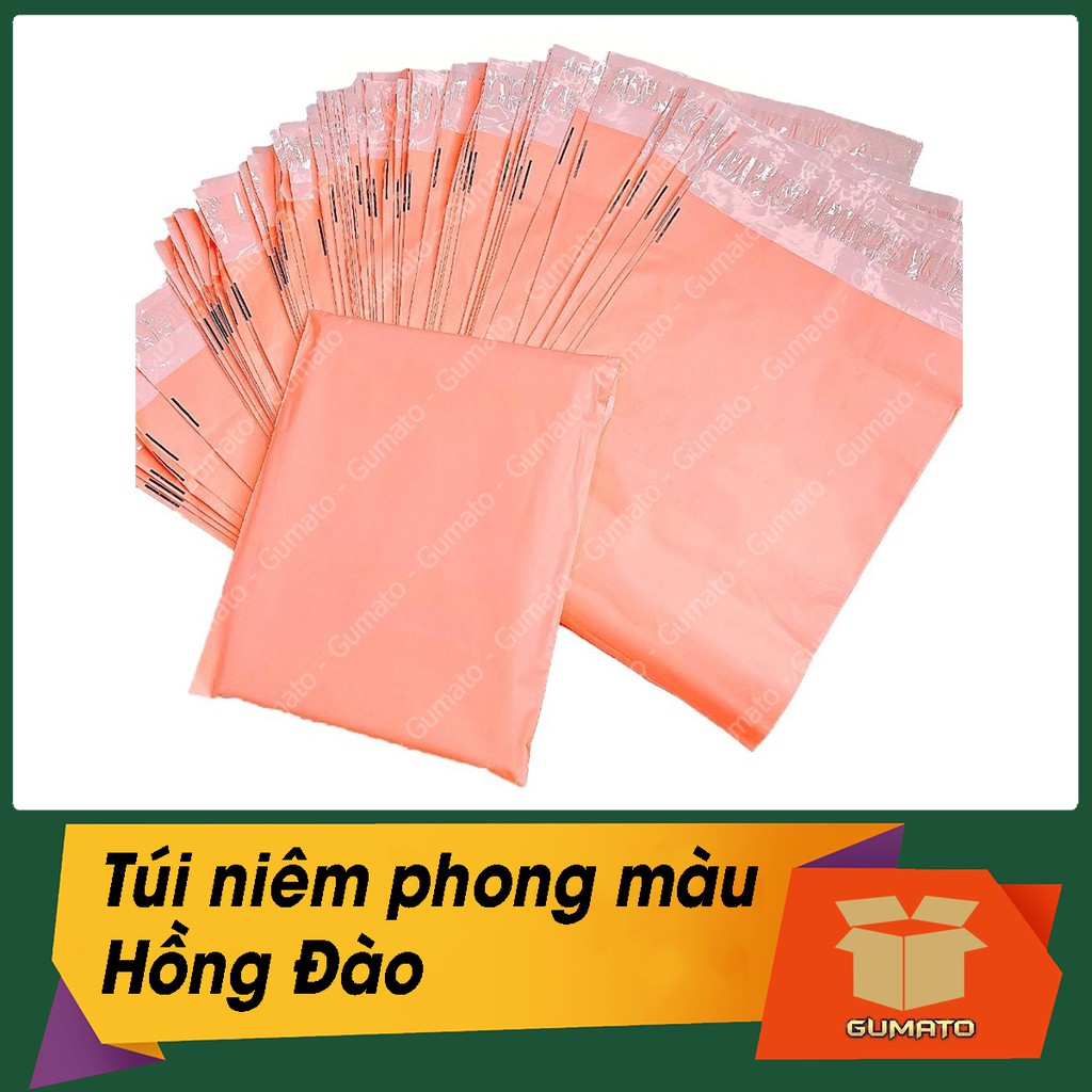 Túi gói hàng niêm phong màu Hồng Đào, hàng có sẵn nhiều size