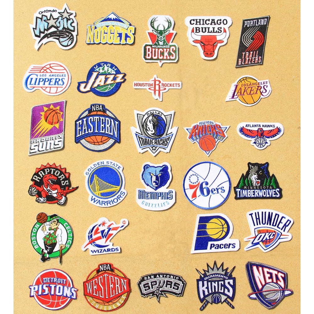 Miếng Dán Ủi Quần Áo Thêu Hình Đội Bóng Rổ Nba Mỹ Phương Tây diy Có Thể Ủi Lại Được