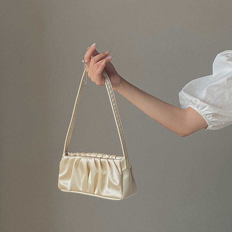 Túi vải xếp ly thời trang cổ điển sang trọng cho nữ