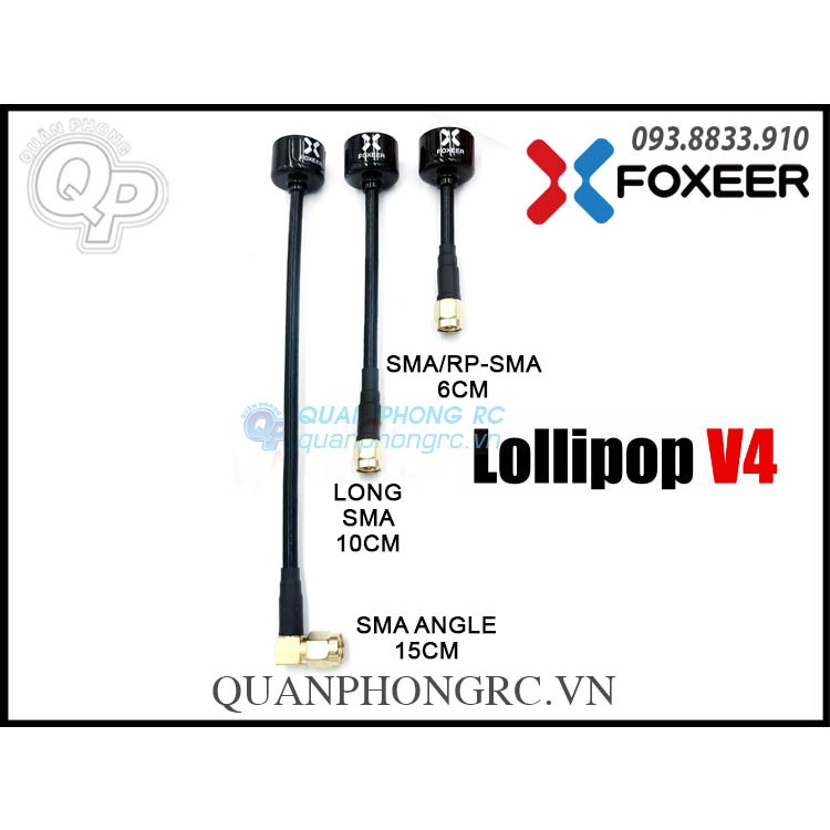 Anten Foxeer Lollipop 4 -5.8G 2.6dBi High Gain FPV Antenna SMA10cm, Angle SMA15cm, Angle MMCX-TS9.5cm,  Angle MMCX-TL16