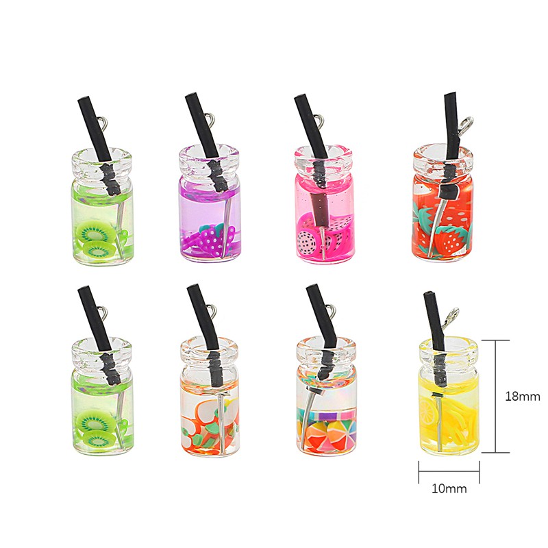 BEADIA Mặt Vòng cổ Lọ Điều Ước Thủy Tinh Mini Lấp Lánh (Có Lỗ)