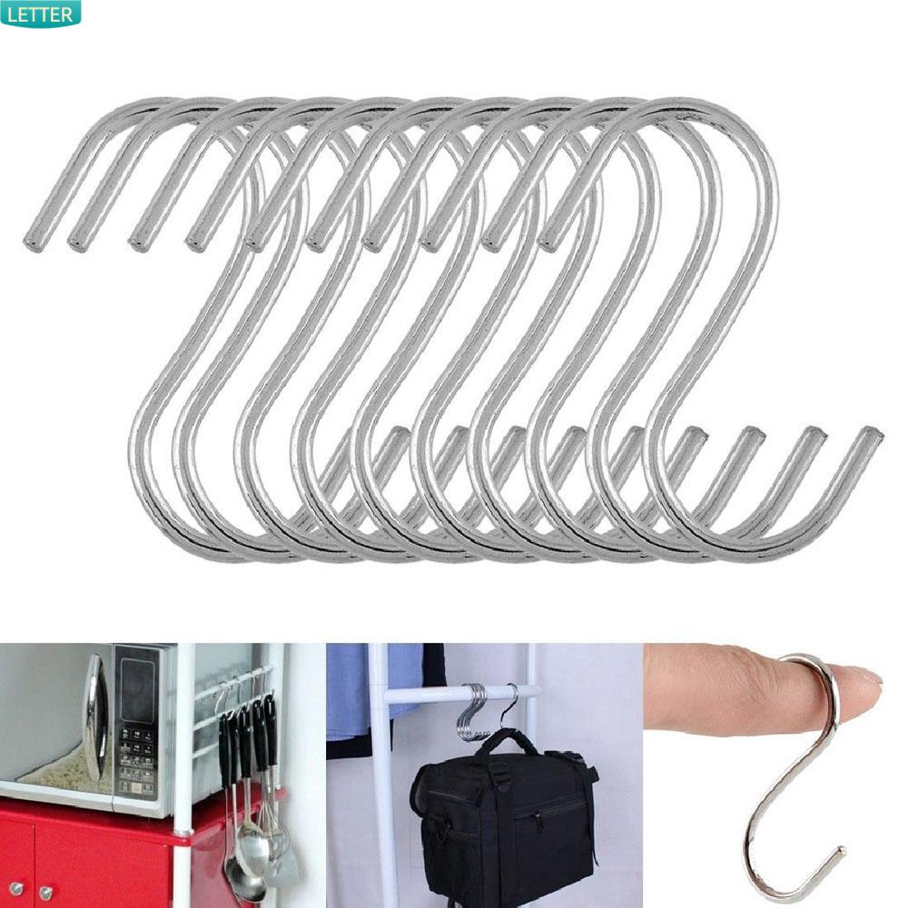 Set 5/10/20 Móc Treo Đồ Hình Chữ S Bằng Thép Không Gỉ Tiện Dụng Cho Nhà Bếp/Phòng Tắm