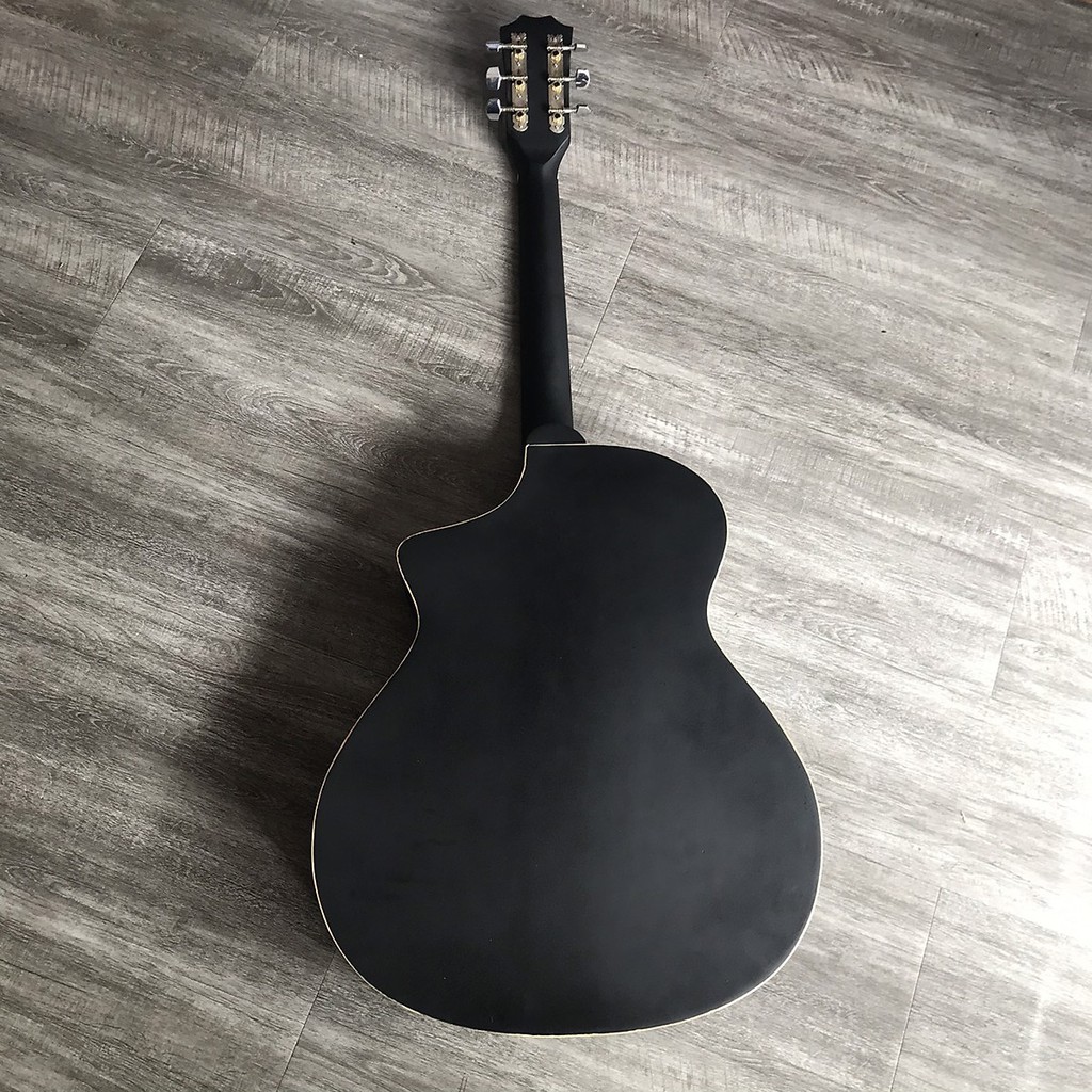 Đàn Guitar Woim Acoustic Dây Sắt Dáng Khuyết Màu Đen Nhám Size 40 Inch Có Ty Chỉnh Cần