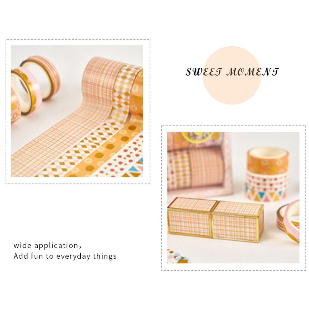 LEISURE Bộ 10 Cuộn Băng Keo Washi Chất Lượng Cao Dùng Trang Trí Sổ Tay DIY