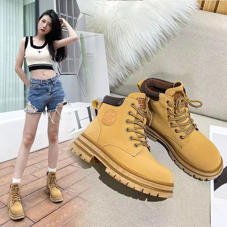 bốt nữ cổ thấp buộc dây phối da cao cấp