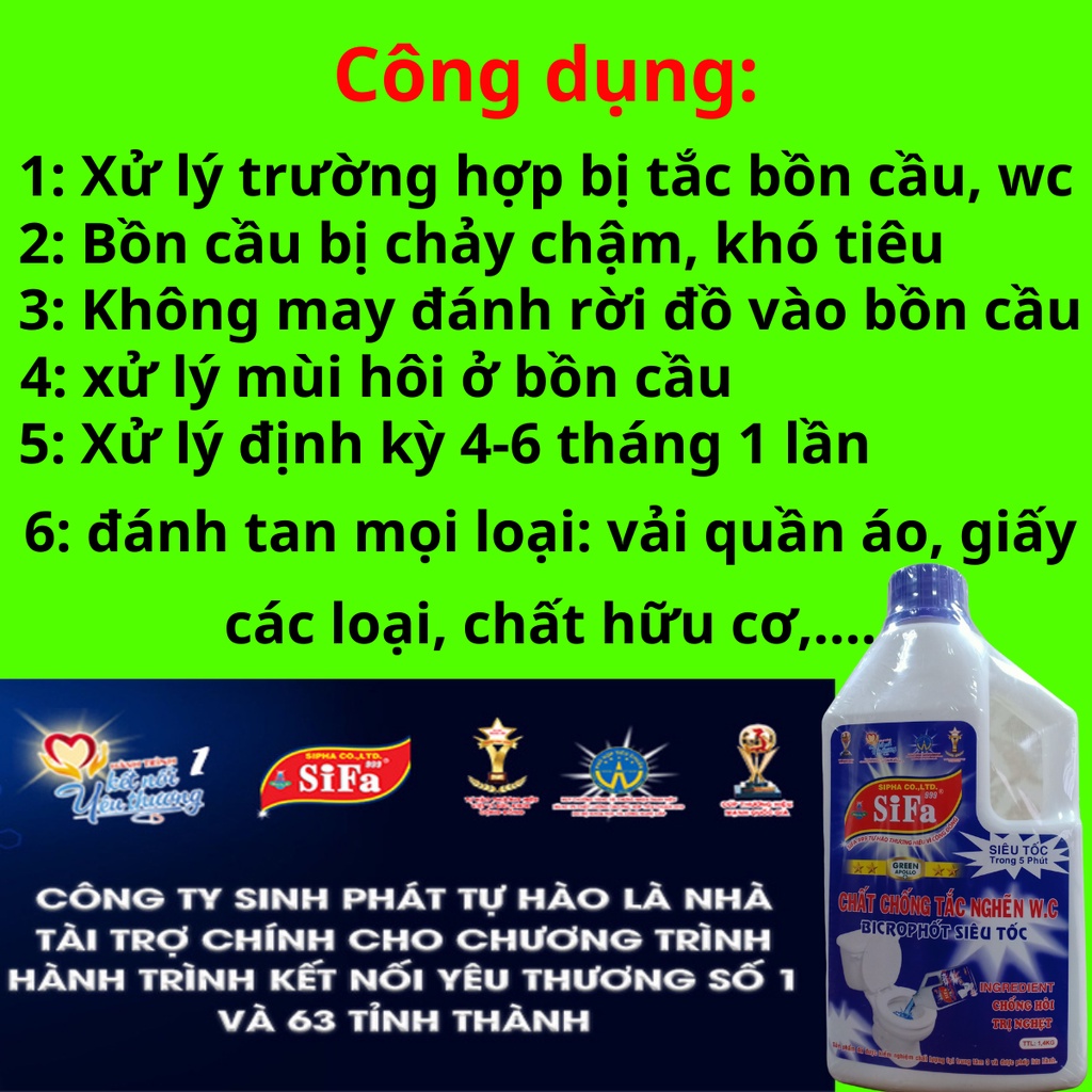 Thông bồn cầu, nhanh gấp 10 lần bột thông cống, bột thông bồn cầu, thông cống siêu tốc, dạng nước tiện dụng