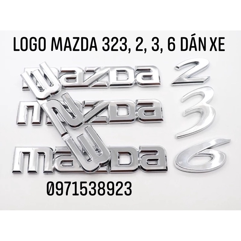 tem chữ MAZDA 323, 2, 3, 6 dán thân xe hàng cao cấp