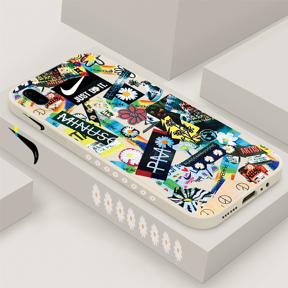Ốp Điện Thoại Mềm Họa Tiết Hoa Cúc Phong Cách Graffiti Cho iPhone 11 12 13 Pro Max 12 13 #K064