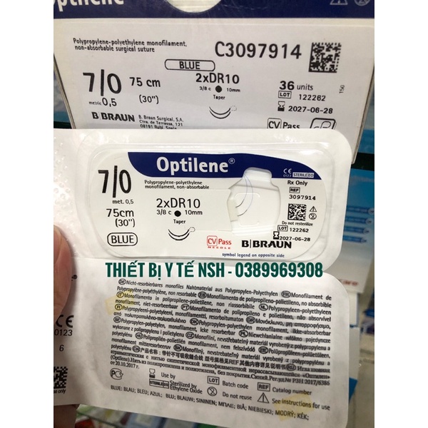 ❤Chỉ khâu phẫu thuật thẩm mỹ nhấn mí optilene 6/0 7/0 -premilene 6/0 7/0 Chỉ khâu phẫu thuật premillene -OPTILENE 60 7/0
