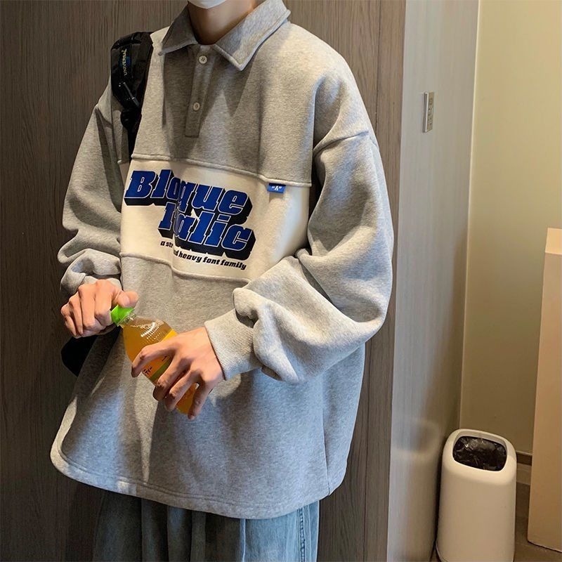 Bộ Áo Sweater Cổ POLO Phối Quần Dài Dáng Rộng Thời Trang Xuân Thu Cho Nam Và Nữ
