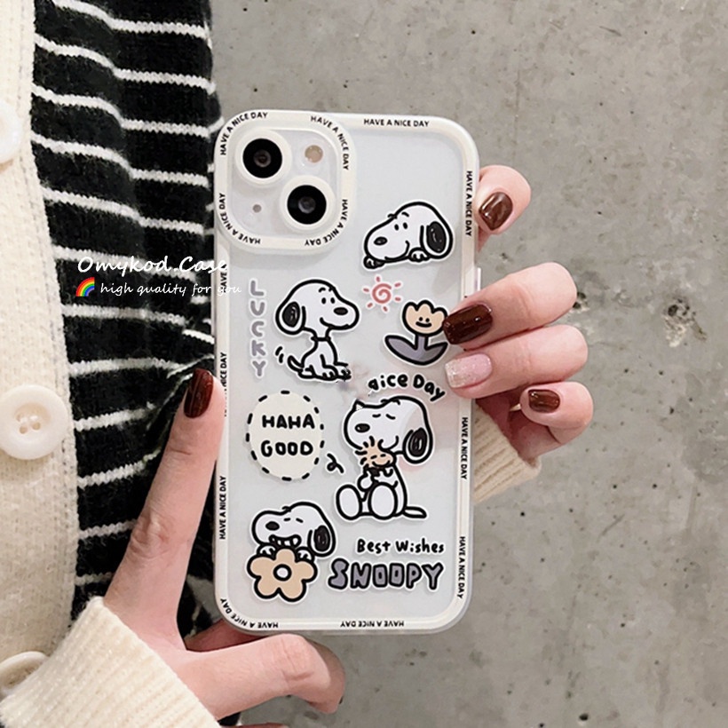 Ốp Điện Thoại Silicon TPU Mềm Trong Suốt In Hình Snoopy Cho Samsung S21 S20 FE S22 S21 S20 + Ultra Note 20 + M33 M23 M53 Chống Sốc