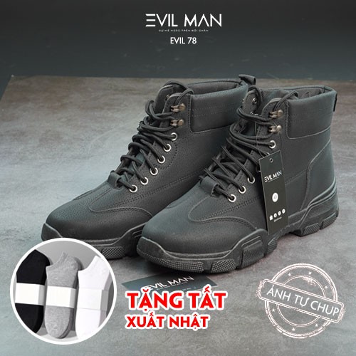 Boot Nam, Giày Da Lộn Nam EVIL 78 Cổ Cao 2 Màu Đen và Nâu [Full Box + Tặng Tất]