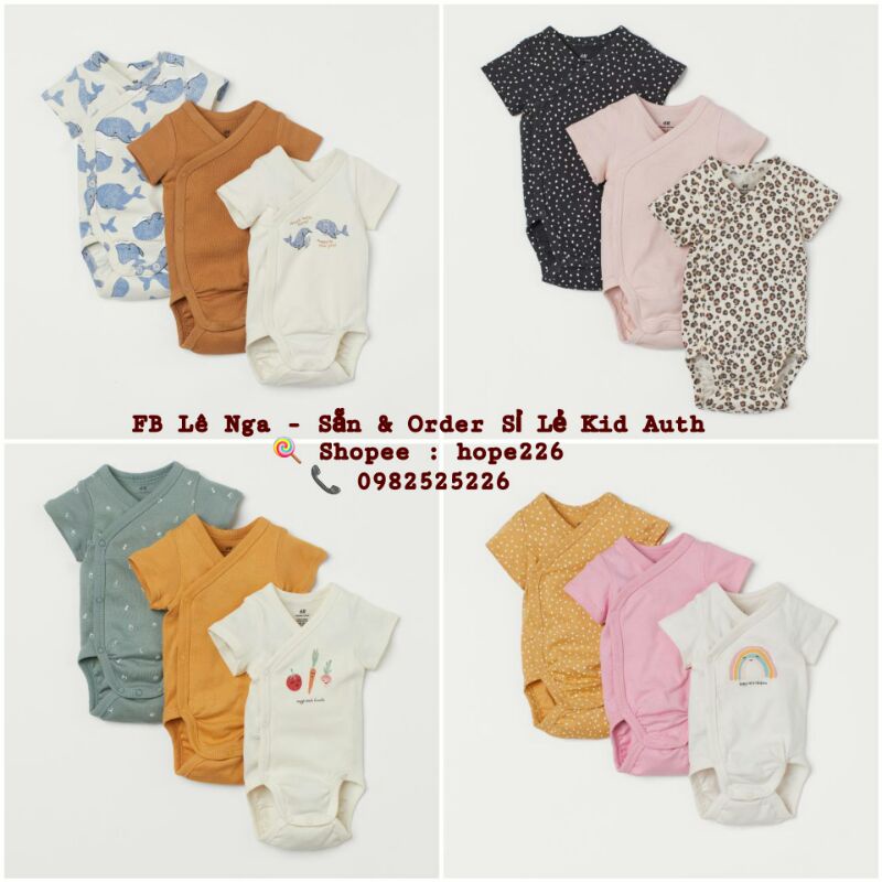 Set 3 body HM UK/US sz 2-4, 4-6, 6-9 (FORM NHỎ)