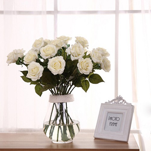 1 bông hoa hồng giả bằng lụa để trang trí tiệc cưới, nội thất