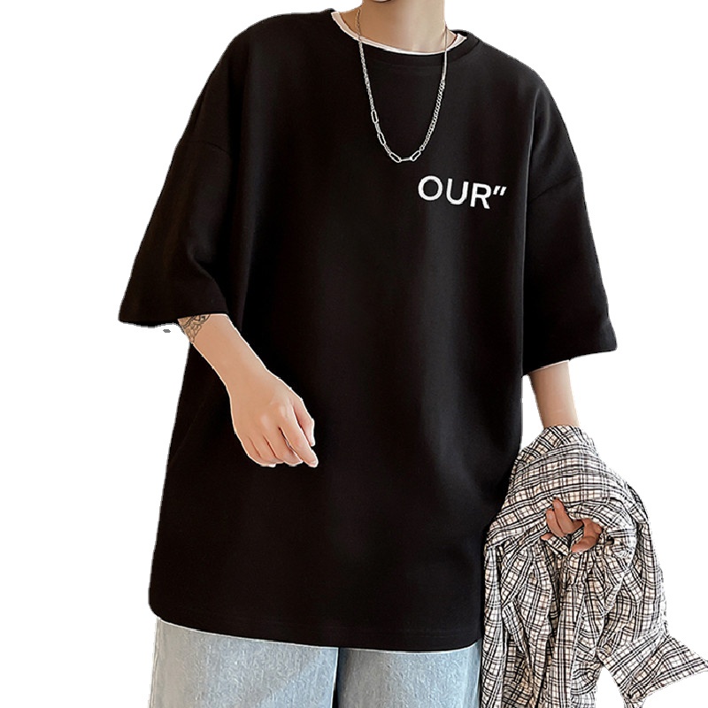 Áo Thun Tay Ngắn Dáng Rộng In Chữ Cỡ Lớn Thoải Mái Thời Trang Mùa Hè Cho Nam