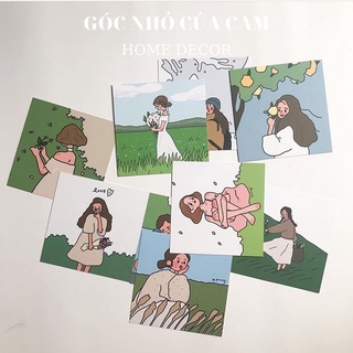 CARD CÔ GÁI MỘNG MƠ TRANG TRÍ (SET 9 MIẾNG)