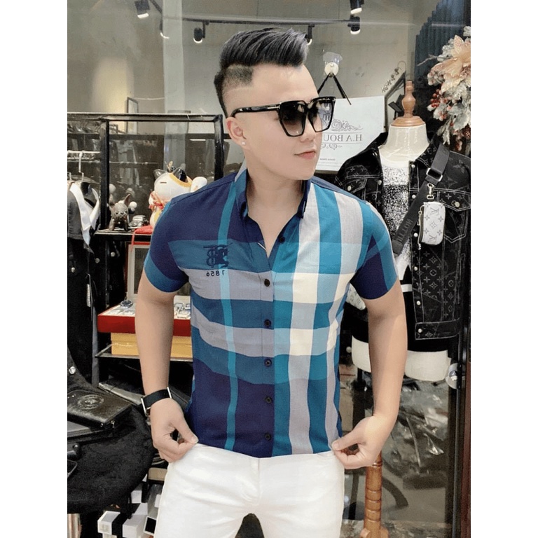 ÁO SƠ MI NAM CARO NGẮN TAY BUBBERYY THỜI TRANG LUXURY ĐẲNG CẤP CHO ANH EM - HOTTREND 2022 THỜI TRANG NAM 1986