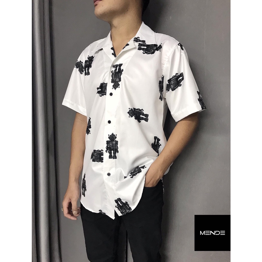 Áo Somi Unisex - Áo Sơ Mi Tay Ngắn Họa Tiết Robot - Thời Trang Unisex - SM10 | BigBuy360 - bigbuy360.vn