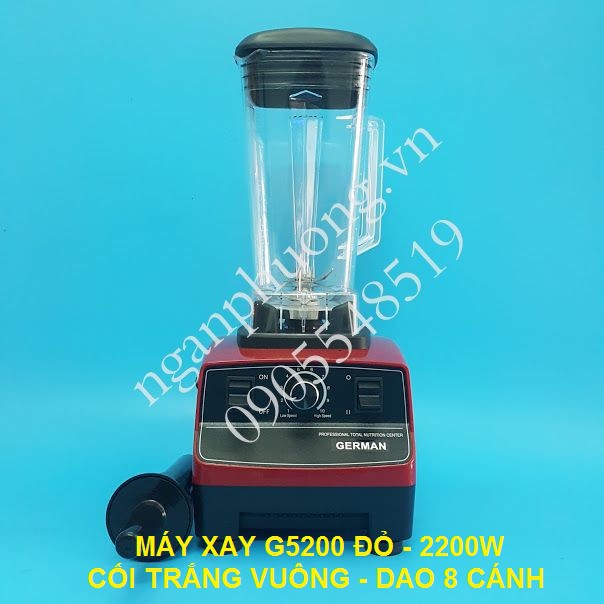 Máy xay sinh tố công nghiệp GERMAN G5200 màu đỏ 2200w cối 2 lít