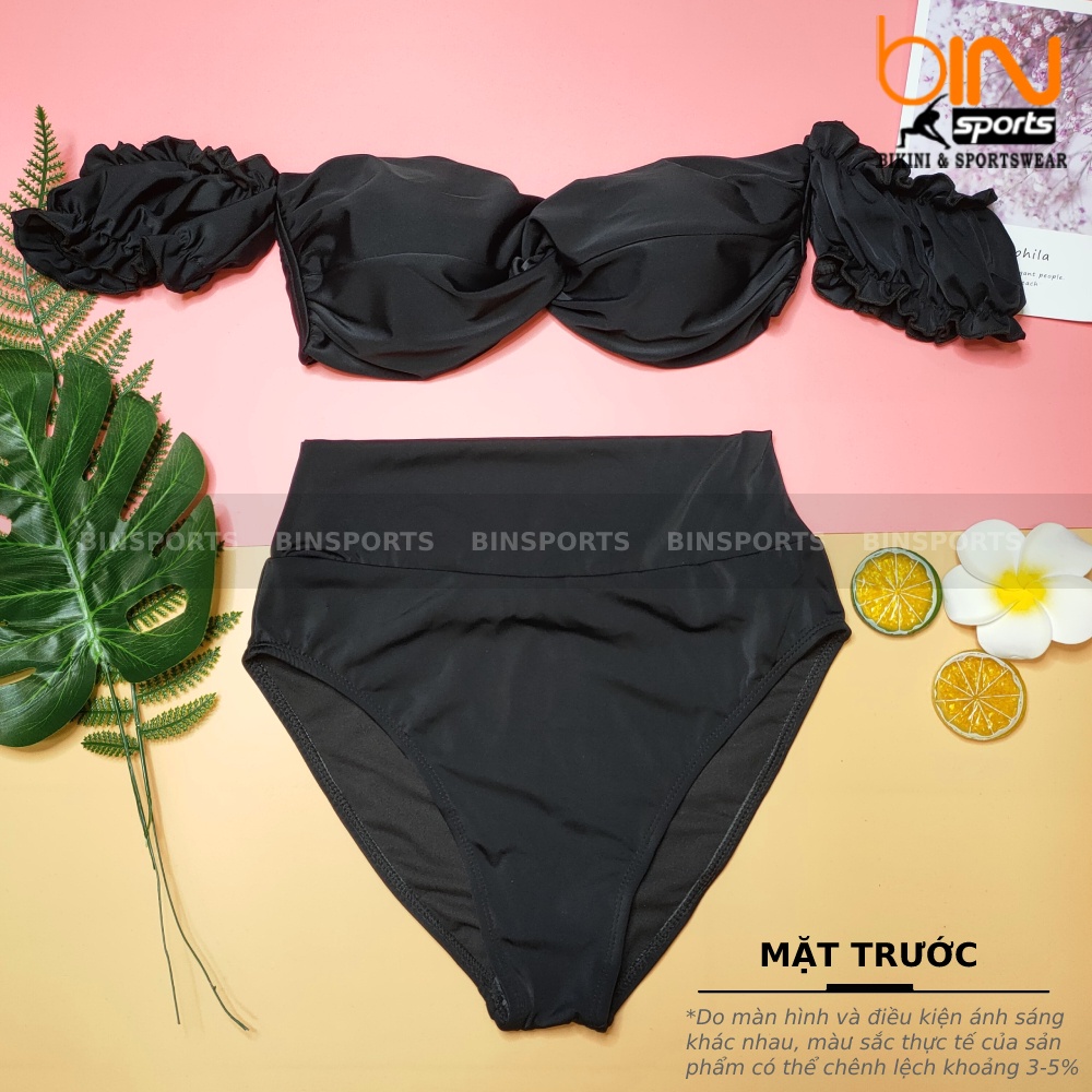 Bikini Nữ Hai Mảnh Bẹt Vai Cạp Cao Freesize Bin Sports BHV048