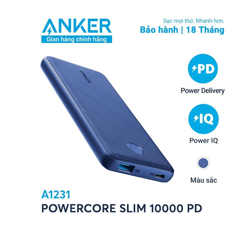 Pin sạc dự phòng ANKER PowerCore Slim 10000mAh PD - A1231