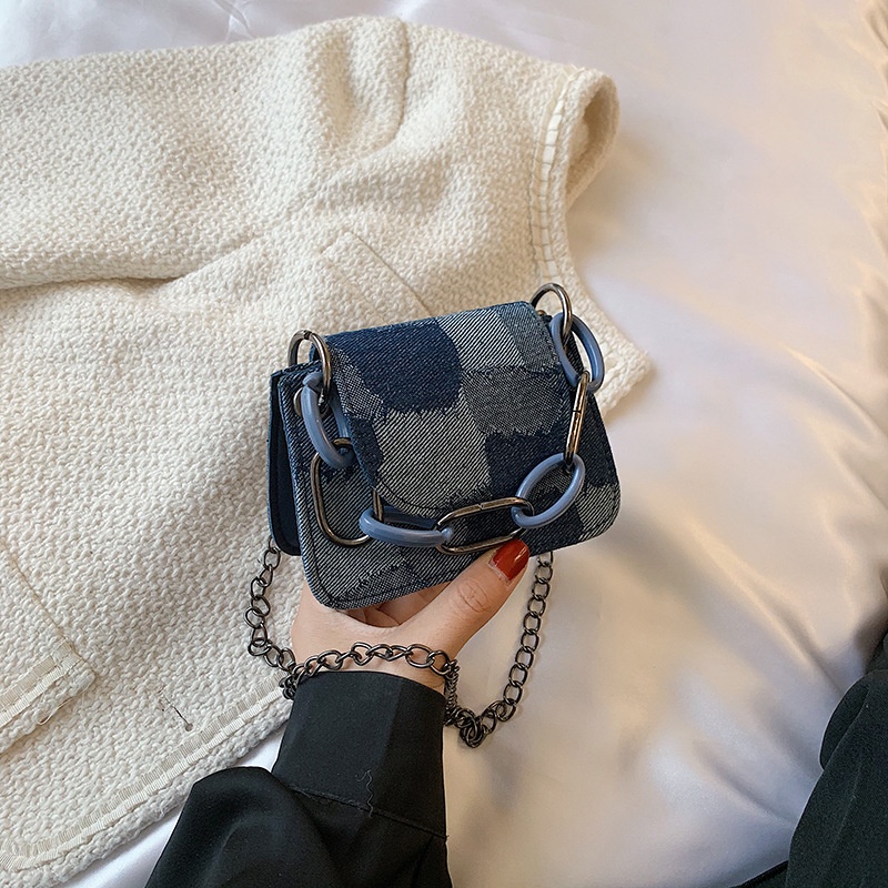 Túi đeo vai / kẹp dưới cánh tay phối dây xích đơn giản thời trang mùa hè cho nữ 2021