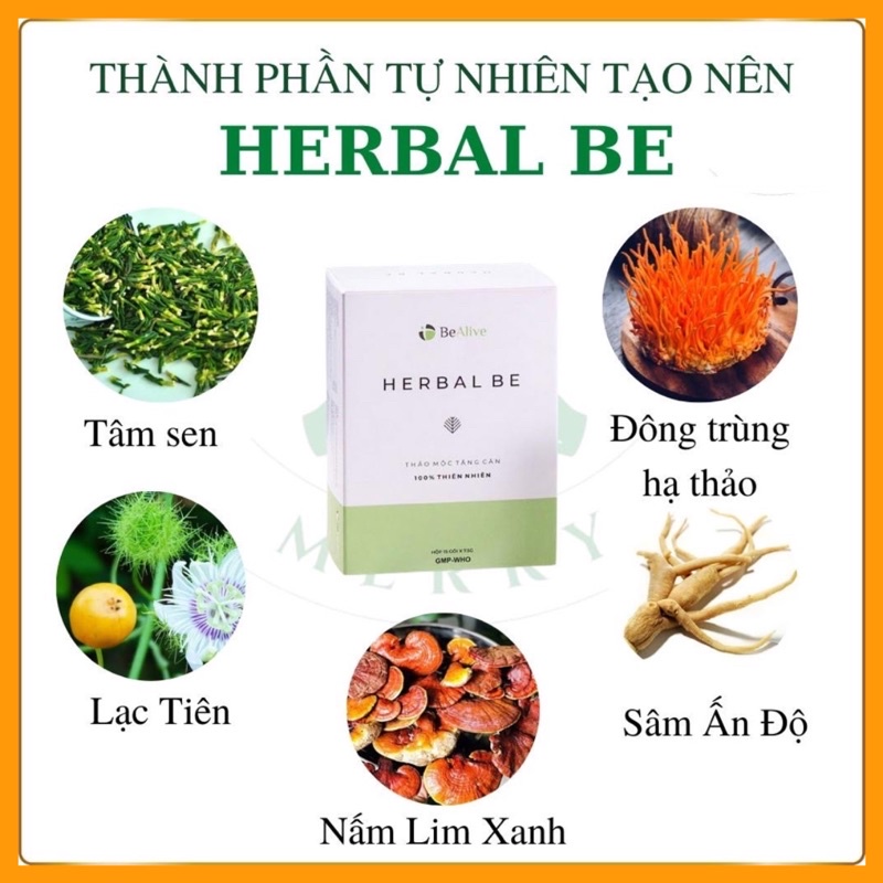 Tăng Cân Herbal Be của BEALIVE Chính Hãng Giúp Tăng Cân Hiệu Qủa Tăng 2-3 Kg sau 15 Ngày