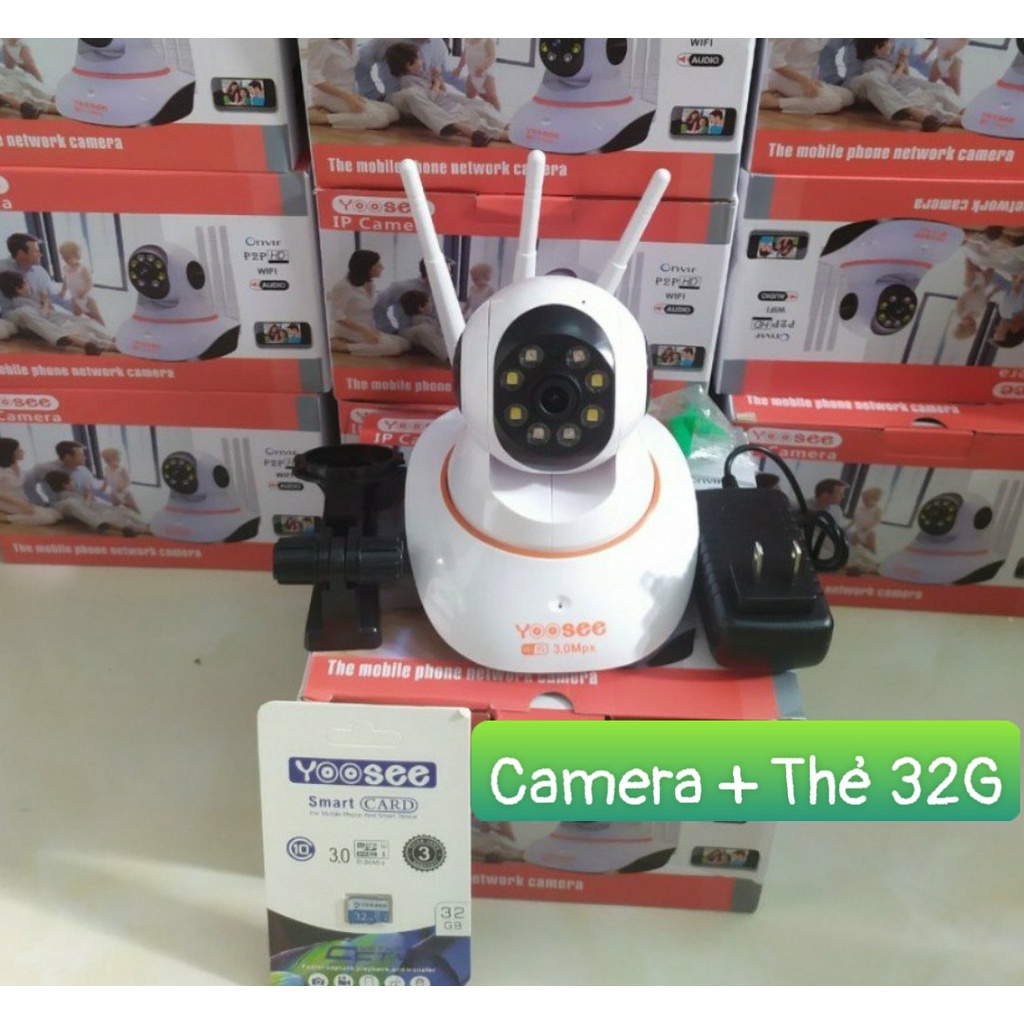 Camera wifi yoosee 3 râu ban đêm có màu 1080p, Báo động chống trộm, đàm thoại 2 chiệu, fullbox