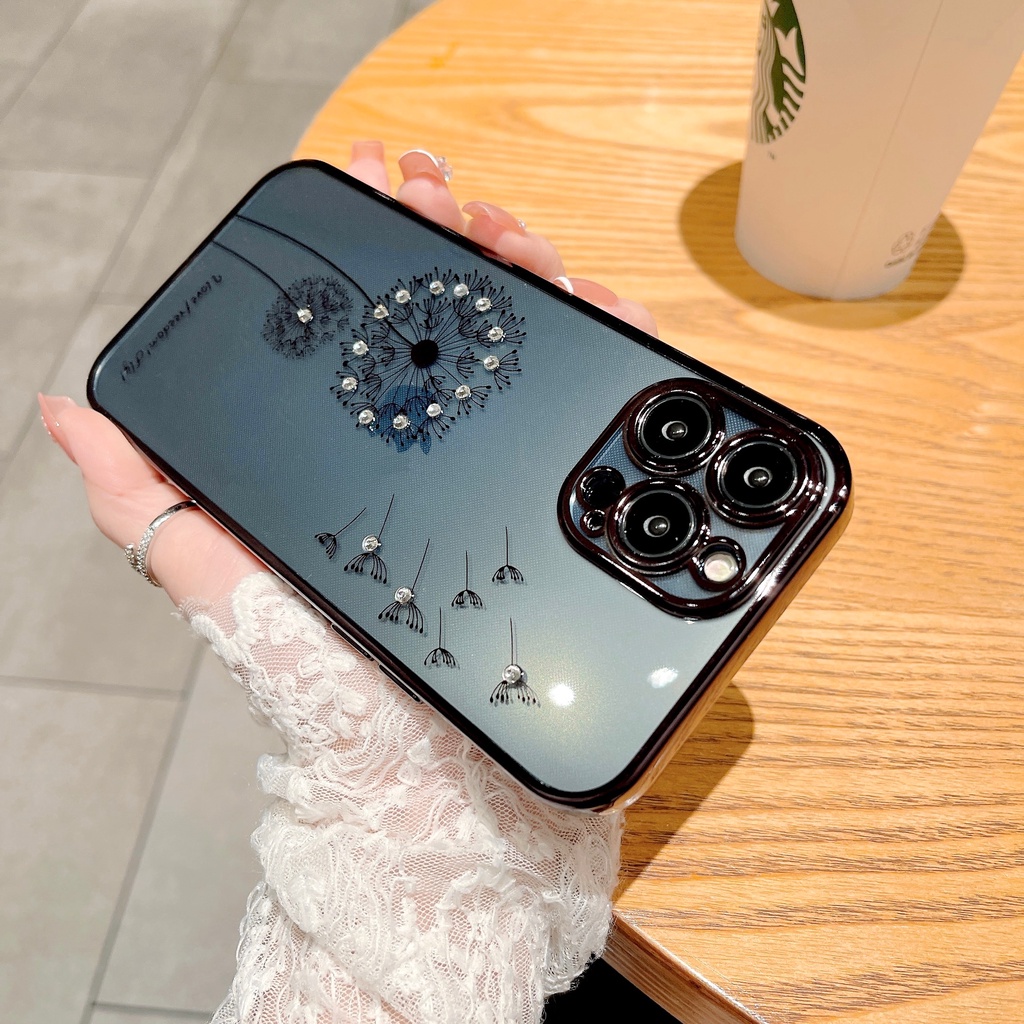 Ốp Điện Thoại Silicon Siêu Mỏng Mềm Hình Hoa Bồ Công Anh 6D Mạ Điện 6D Cho iPhone 11 12 13 Pro Max 11