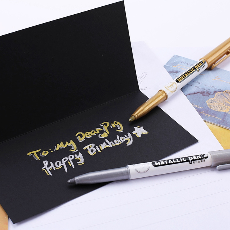 Tmdbyx Bút Đánh Dấu Ánh Kim Loại Màu Bạc Vàng Đồng Cho Giấy/ Thủy Tinh/ Vải/ CD/ Lốp Xe/ Đồ Thủ Công Tự Làm