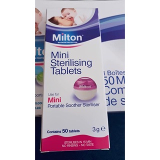 Một hộp viên tiệt trùng Miton Anh. Dùng tiệt trùng cốc nguyệt san và bình sữa em bé