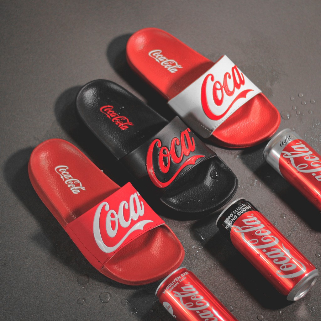 Dép quai ngang Nam Nữ COCA-COLA in 3D chữ nổi-chất liệu siêu nhẹ-quai cực êm