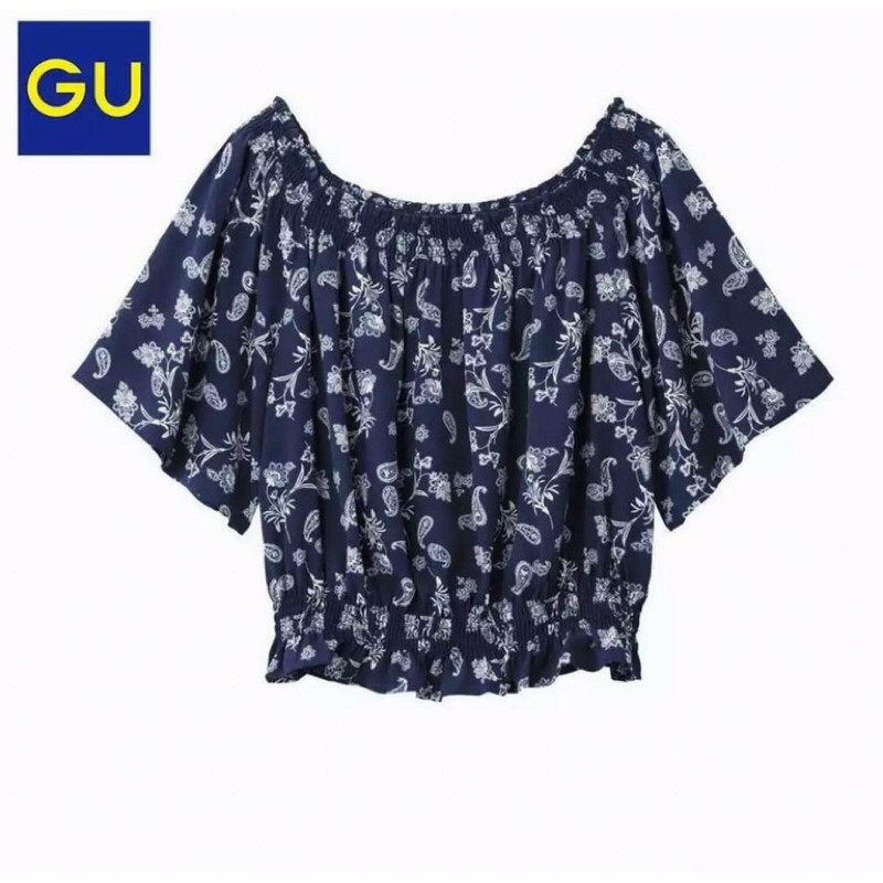 UNIQLO Áo Sơ Mi Nữ Tay Dài Dáng Rộng Màu Xanh Navy Thời Trang