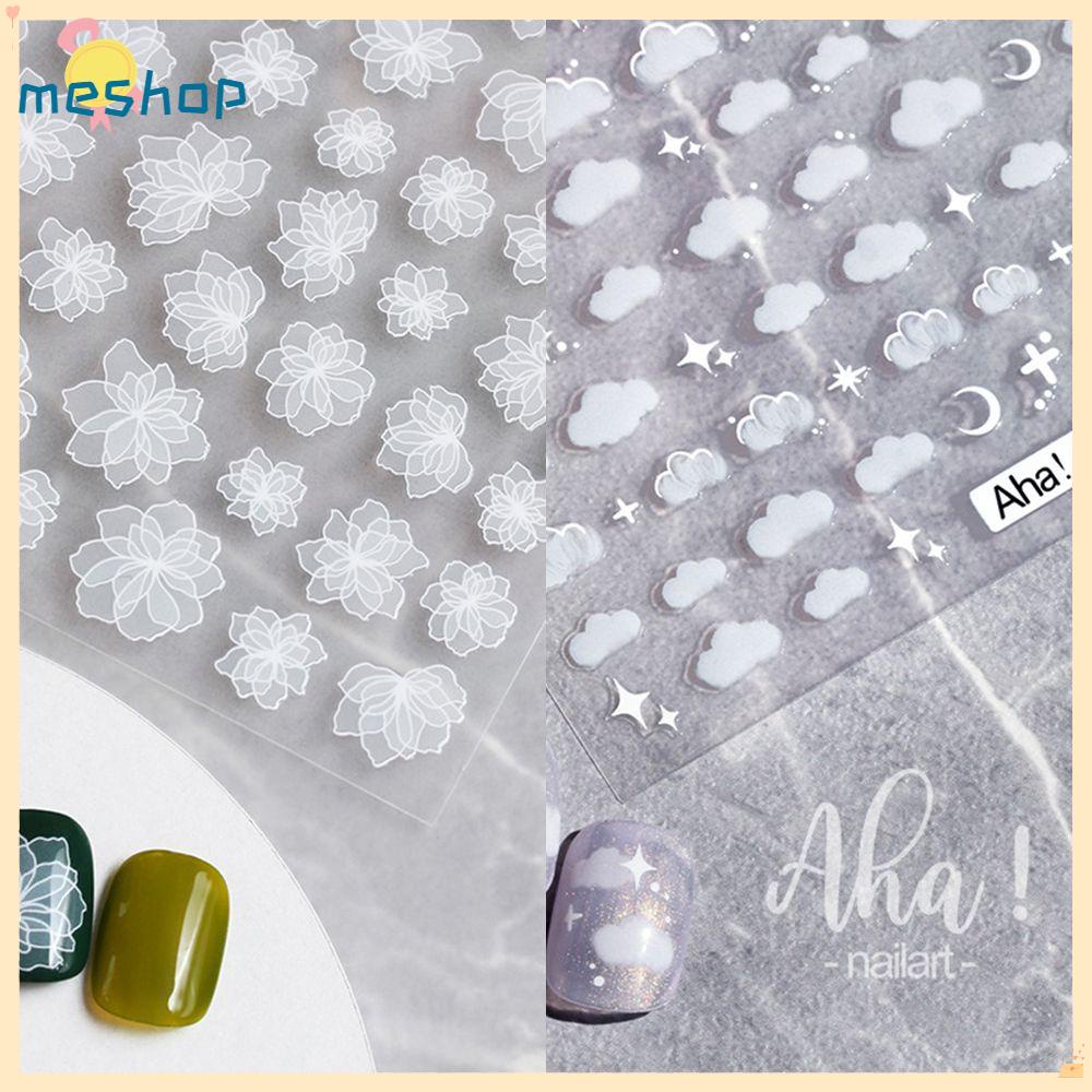 Miếng Dán Trang Trí Móng Tay Hình Đám Mây Trắng
