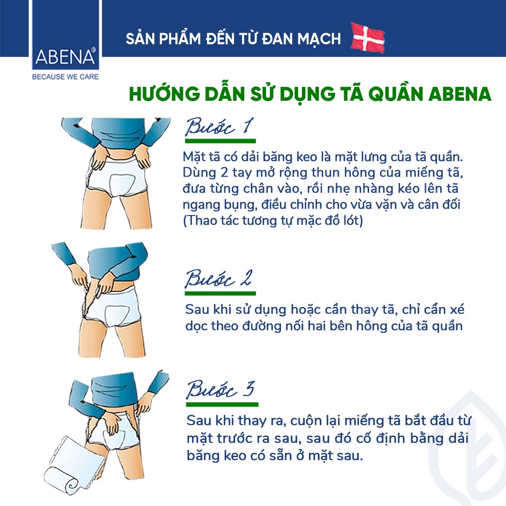 [Mã BMBAU50 giảm 7% đơn 99K] Bỉm tã quần người lớn thấm hút 1.4 lít Abena Abri Flex M1 gói 14 miếng - Nhập khẩu Đan Mạch