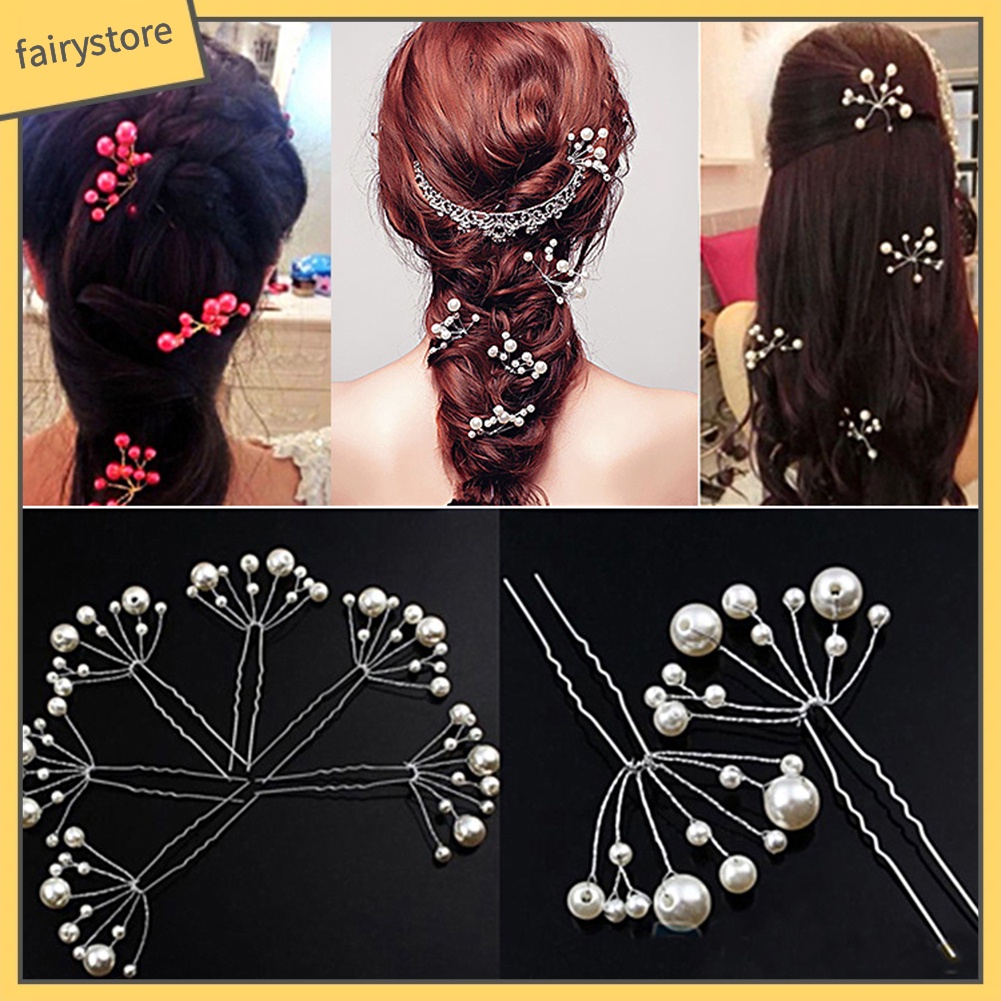 Set 2 Kẹp Tóc Đính Ngọc Trai Giả Thời Trang