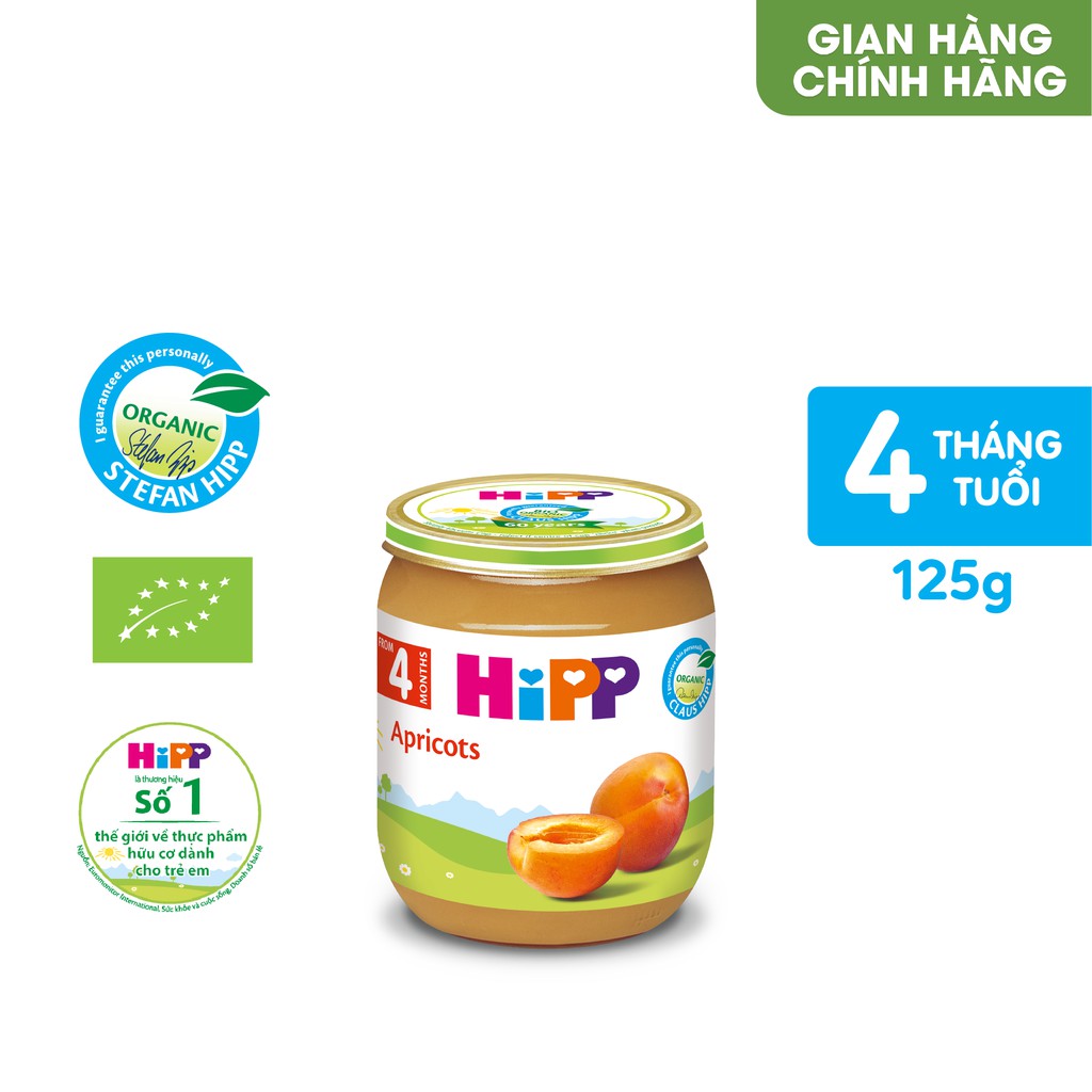 Dinh dưỡng đóng lọ ăn dặm Mơ tây HiPP Organic 125g