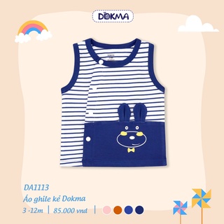 [DOKMA] Áo gile sơ sinh chất cotton Dokma DA1113(3-12M)
