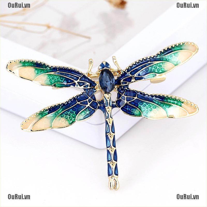 Ghim Cài Áo Hình Chuồn Chuồn Đính Đá Dễ Thương