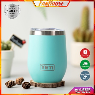 Cốc giữ nhiệt Egg Yeti inox 304 cao cấp, cốc trứng để bàn 5 màu Fan House tặng ống hút, khắc tên theo yêu cầu