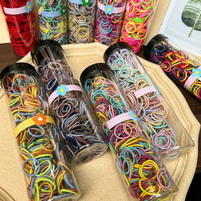 Set 300 Dây Buộc Tóc Nhiều Màu Cho Bé