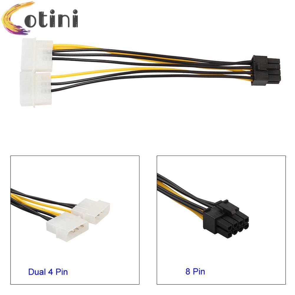 Dây Cáp Nguồn 18cm 8 (6 + 2) Pin Sang 4 Pin Cho Card Đồ Họa