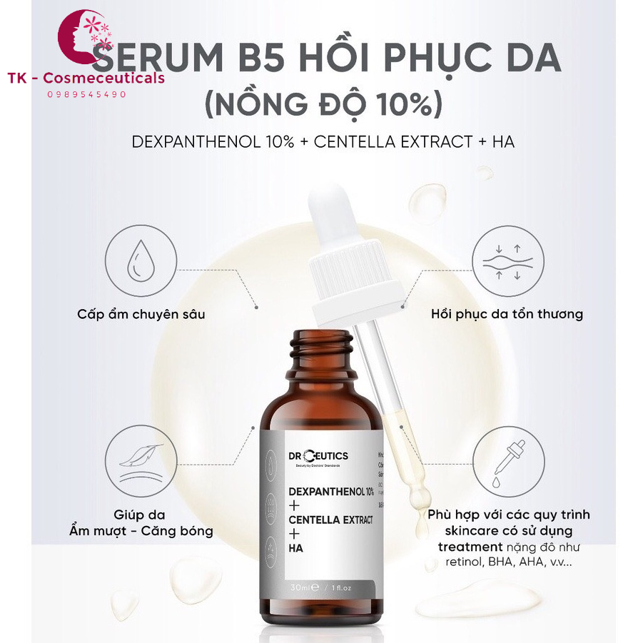 Serum B5 DrCeutics Cấp Ẩm Và Phục Hồi Da Dexpanthenol 10% + Centella Extract + HA