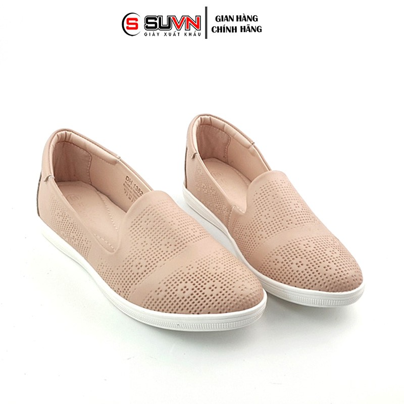 Giày Bệt Nữ Slipon Độn Đế-3cm-3 phân Da Thật Chuẩn VNXK Cao Cấp mềm Êm