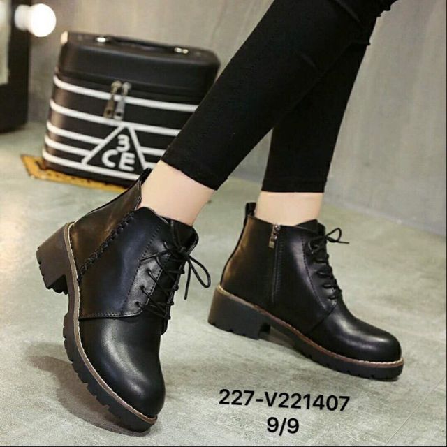 Boot thấp cổ chất da mịn