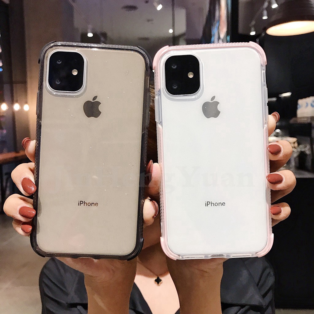 Ốp Điện Thoại TPU Mềm Trong Suốt Lấp Lánh Chống Sốc Cho iPhone 7 8 Plus X XS MAX XR 11 12 13 Pro MAX