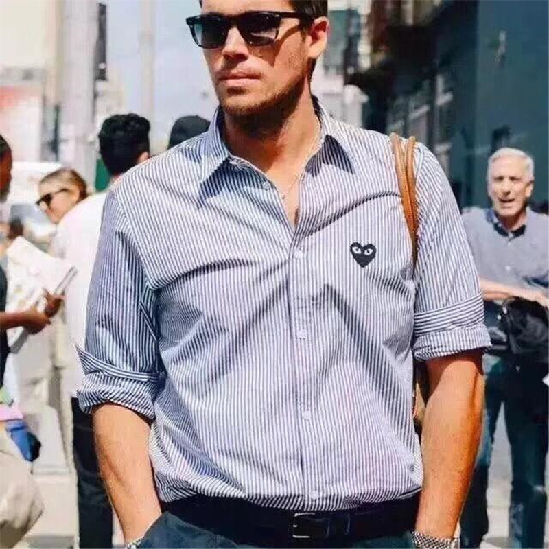 Áo sơ mi cotton tay dài họa tiết kẻ sọc thời trang thanh lịch cho nam