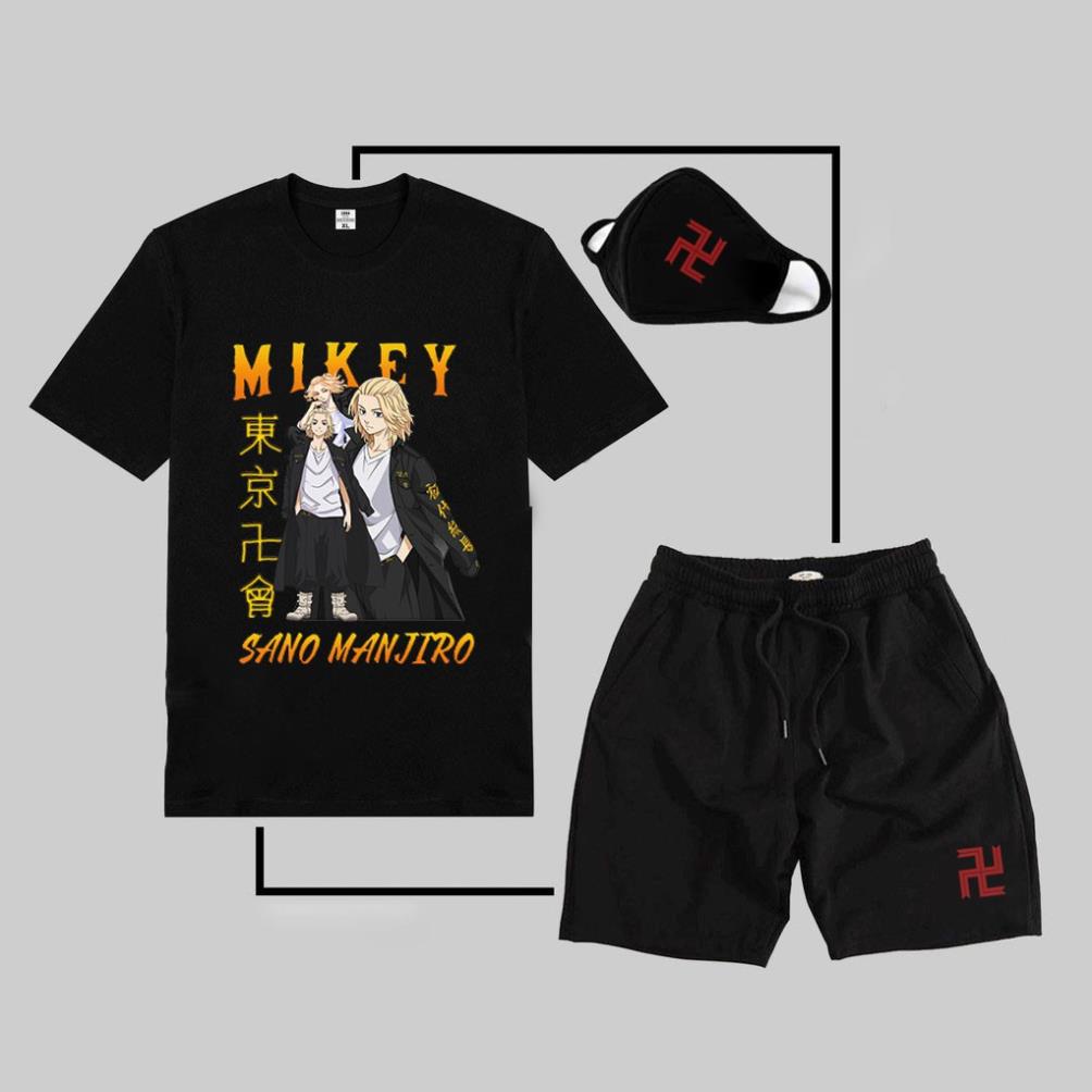 BST Combo Áo thun Tokyo Revengers NAruto Itachi + quấn Short + KT Anime CHẤT đẹp