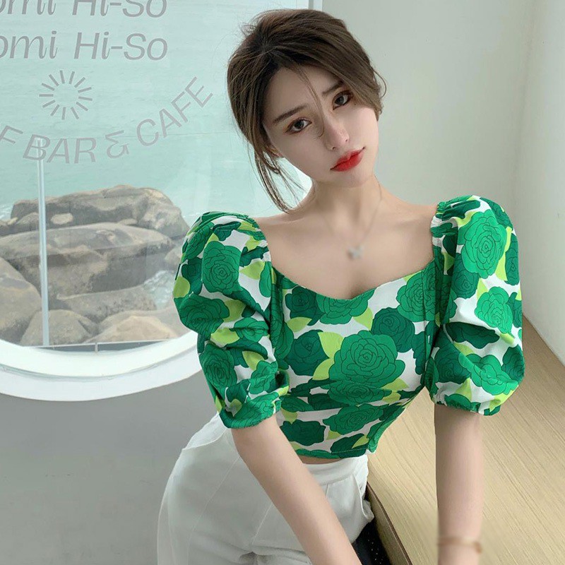 Áo Voan Hoa Tay Ngắn Xinh Xắn Dành Cho Nữ | BigBuy360 - bigbuy360.vn