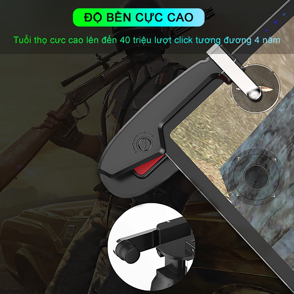 Tay cầm chơi game cho iPad Tablet SIDOTECH AKPAD-T thao tác 4 ngón ghìm tâm dễ dàng chơi game PUBG / FreeFire / ROS